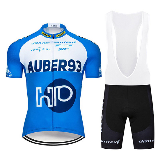 2019 Maillot Aqber93 Tirantes Mangas Cortas Azul Blanco